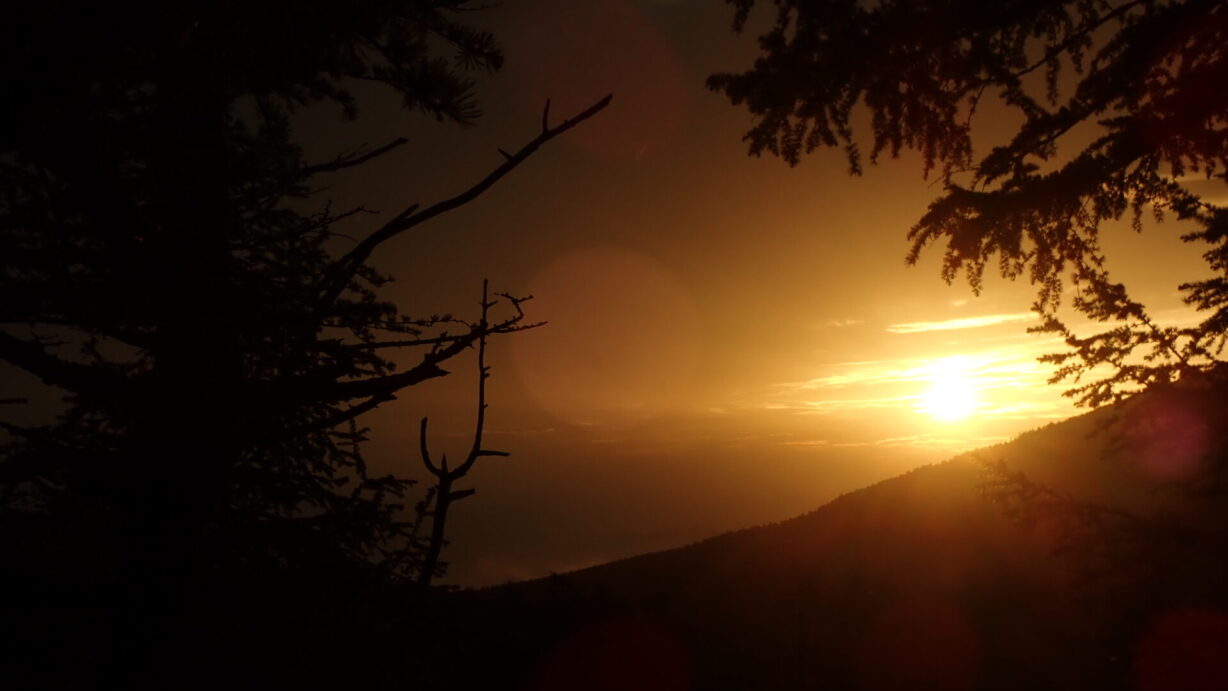 ランプの宿　高峰温泉　　朝焼け