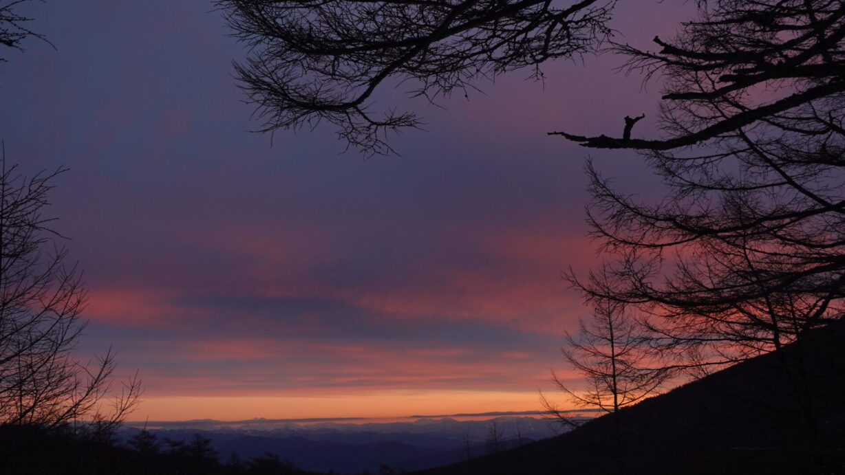 ランプの宿　高峰温泉　朝焼け