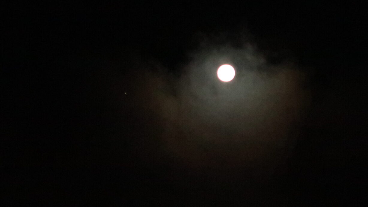 ランプの宿　高峰温泉　木星と月の接近